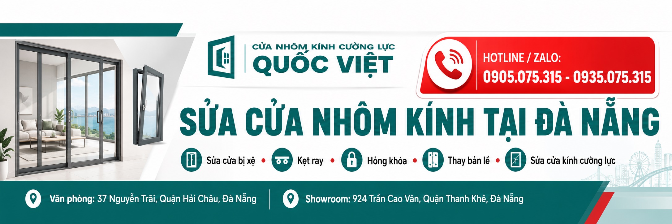 sửa cửa nhôm kính tại Đà Nẵng