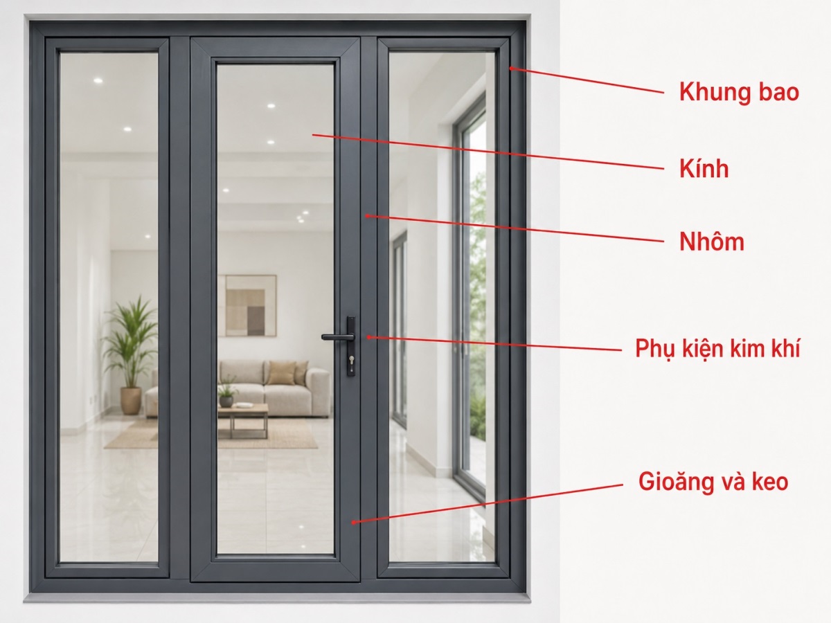 thành phần của cửa nhôm xingfa
